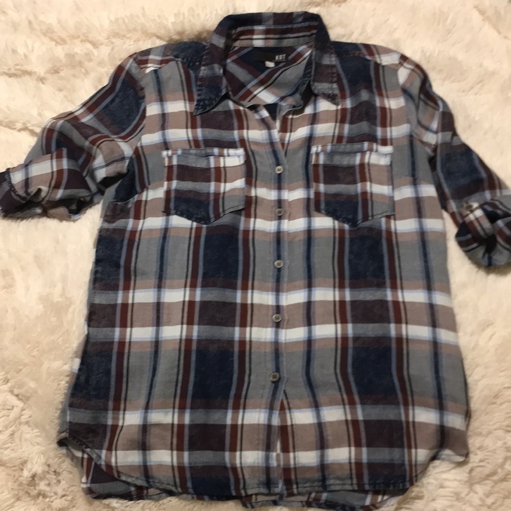 Kut from the Kloth plaid shirt size small